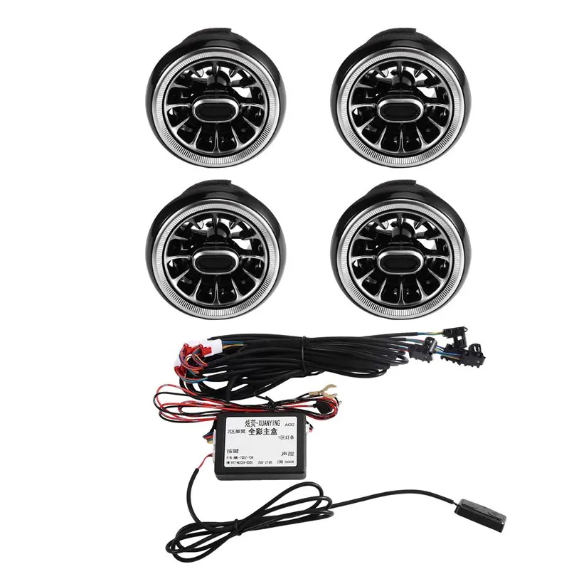 Decorative Lamp Accessory 256 Colours LED Air Vent For Jeep Wrangler JL 2018-2023 Car A/C Air Outlet Turbine Nozzle view 2