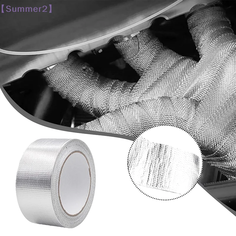 10m*3cm Aluminum Foil Tape High Temperature Resistant Insulation Tape Manifold Downpipe Wrapping Tape Silver Tape〔Sum2〕