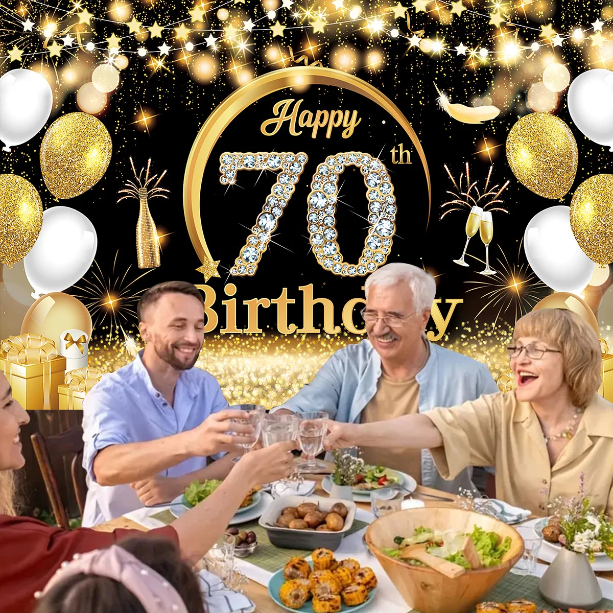 Happy 18th 70th Birthday Party Banner Photography Backdrop 18 70 Years Old Birthday Decorations Supplies Background Banner Photo