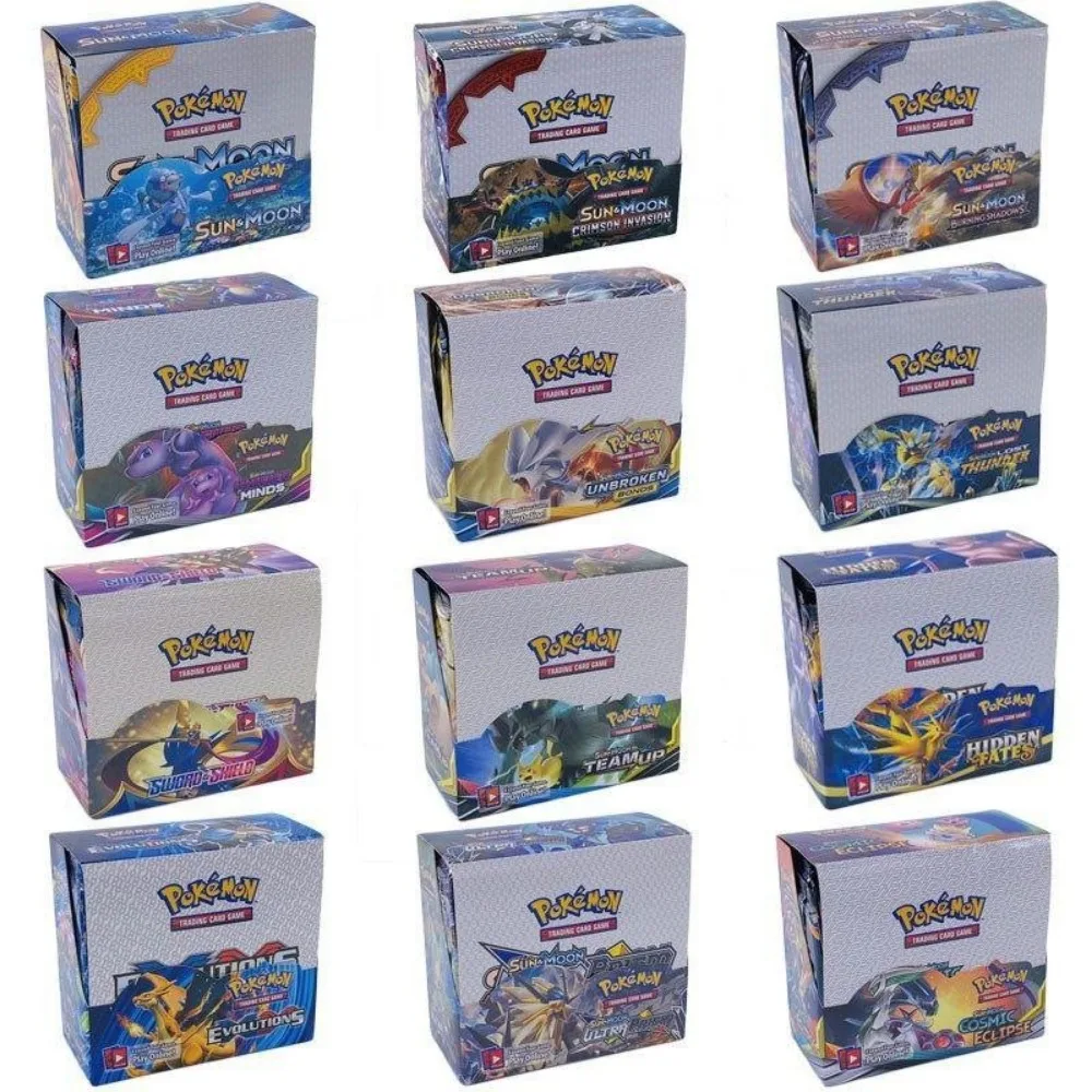 324 stks/doos Bordspel Pokemon Pikachu Engels Booster Card REBR THU BUR SWO ULT Anime Perifere Collectie Kaart Vakantie Cadeau