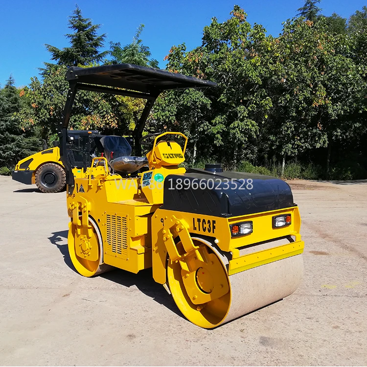 Дорожная машина 2000 кг 3000 кг 2 тонны 3 тонны механический шарнирный дорожный каток с двойным барабаном