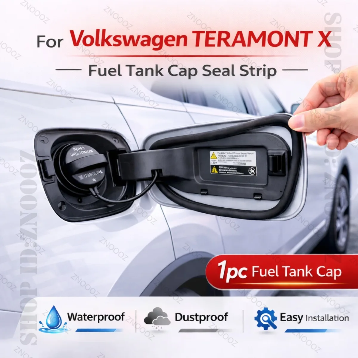 Car Seal Strip Rubber Double Layer Dustproof Waterproof Sealing Protector Gas Cap Trim 1pc Fuel Tank Cover For TERAMONT X
