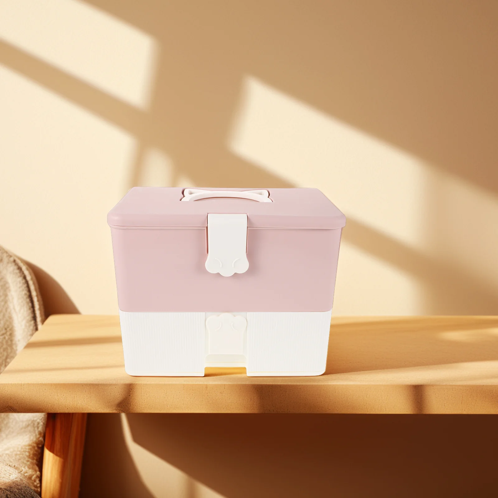 

Manicure Case Organizer Double Layer Nail Polish Storage Box Portable Makeup Train Case for Students and Professionals