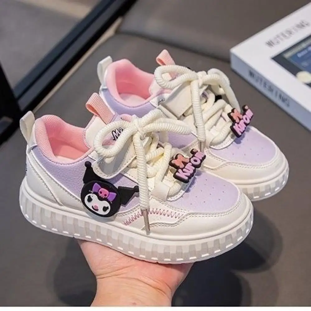 Kuromi Childrens Casual Board Shoes Sanrio Spring Kids Fashionable Lightweight Soft Bottom Sneakers Girls Anti Slip Sports Shoes