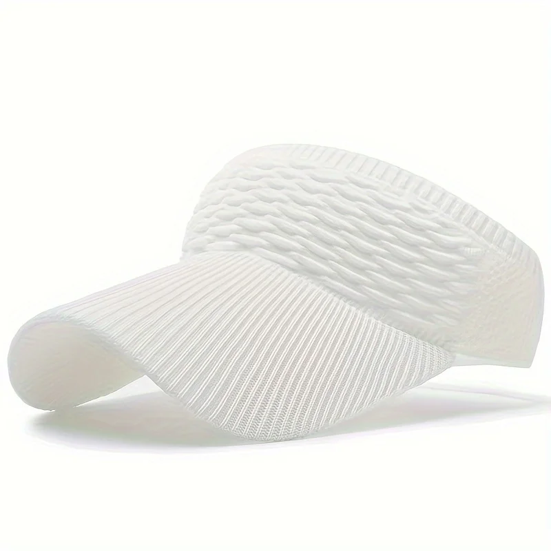 Gebreide klepjes in effen kleur Trendy ademende elastische zonnehoed Casual hardloopvizieren voor dames dagelijks gebruik Zomer buiten