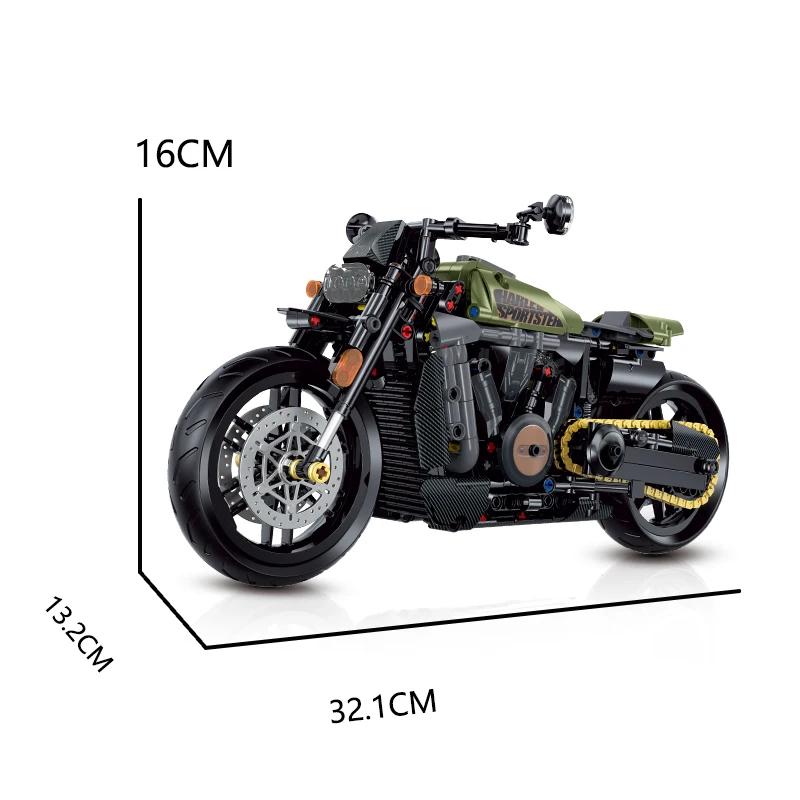 Technical Motorcycle Building Blocks Bricks Duke Harleys Motorbike Locomotive Road Racer Assemble Model Vehicle Toy For Kid Gift