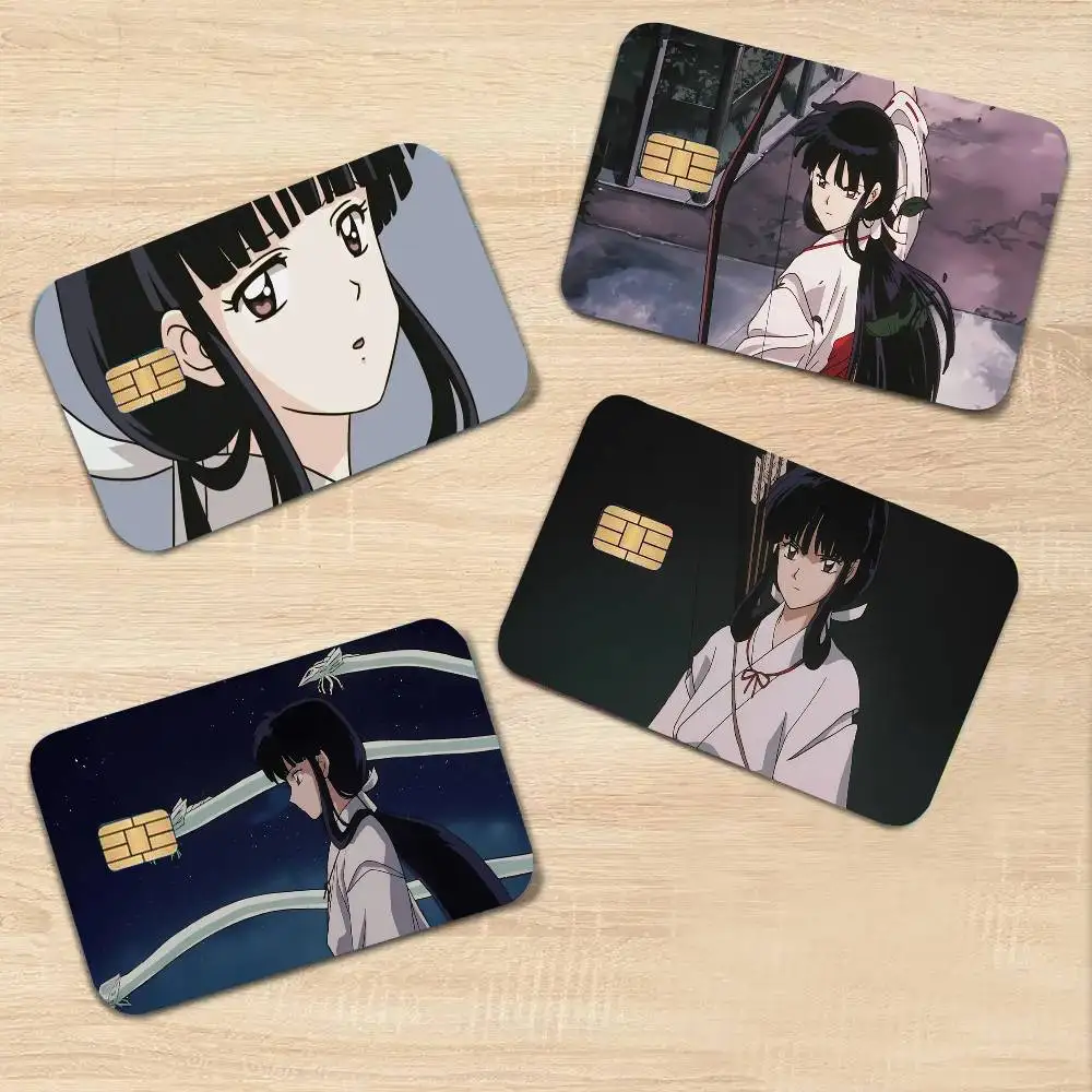 Anime Inuyasha Kikyo Credit Card Sticker Waterproof PVC Skin Cover For Debit Bank Card, Removable Card Decal Wrap