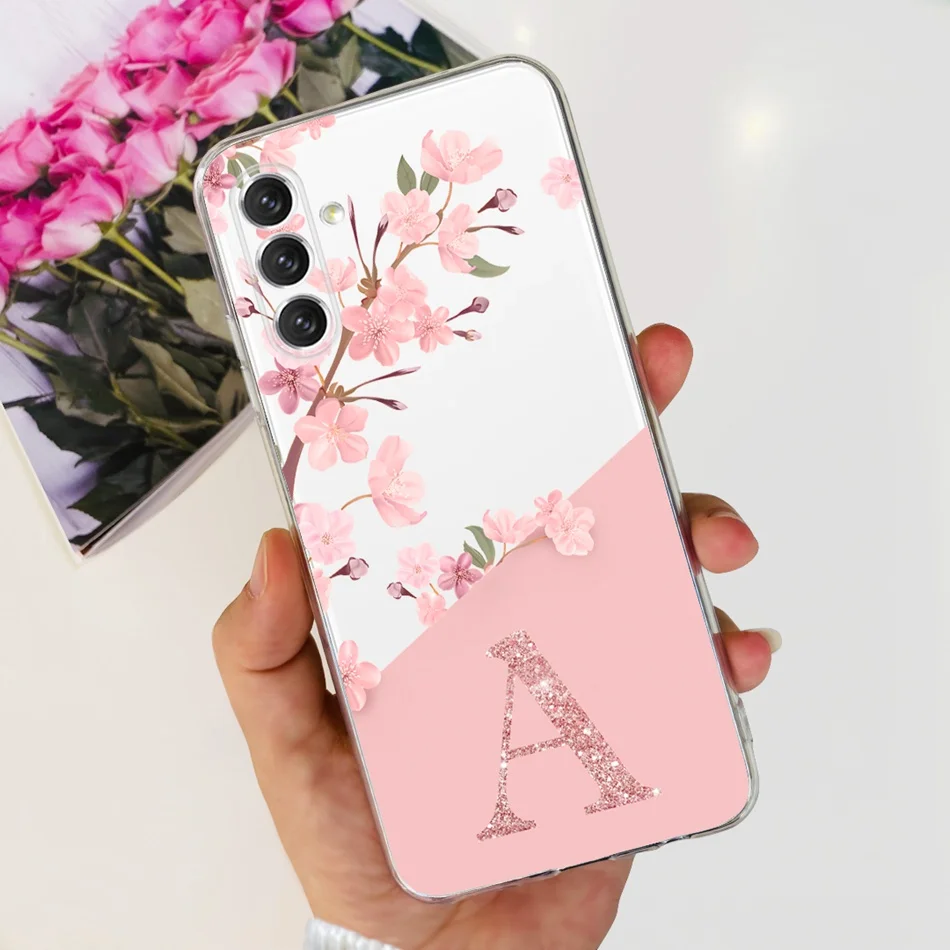 For Samsung Galaxy A04s Case Samsung A04S A 04S SM-A047F Fashion Letter Soft Silicone Transparent TPU Phone Back Cover