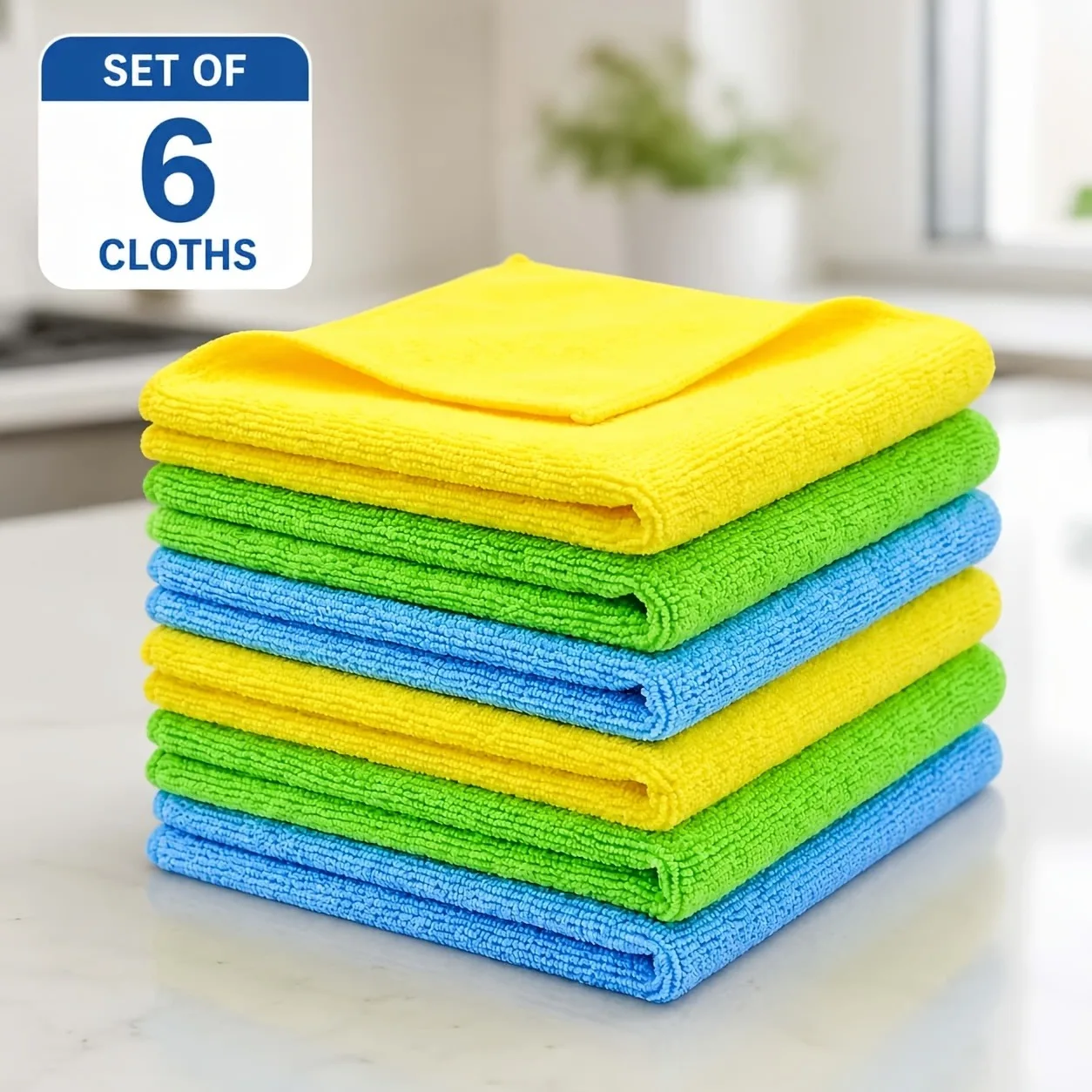 TILONDEX 1/6 Pack Large Thickened Ultrafine Fiber Cleaning Cloths Super Absorbent Color Coded to Prevent Cross Contamination