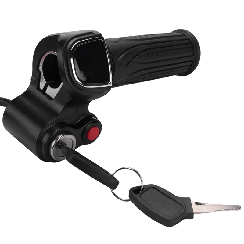 【Must-Haves】2X 60V Gas Handle Twist Throttle With Battery Indicator&Latching Switch&Lock/Key Electric Scooter Bicycle MTB Part