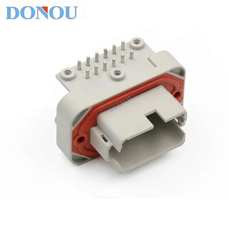 

DT13-12PA-B016 Deutch type PCB board end connector 12-core bent pin seat sheath plug-in DT06-12SA