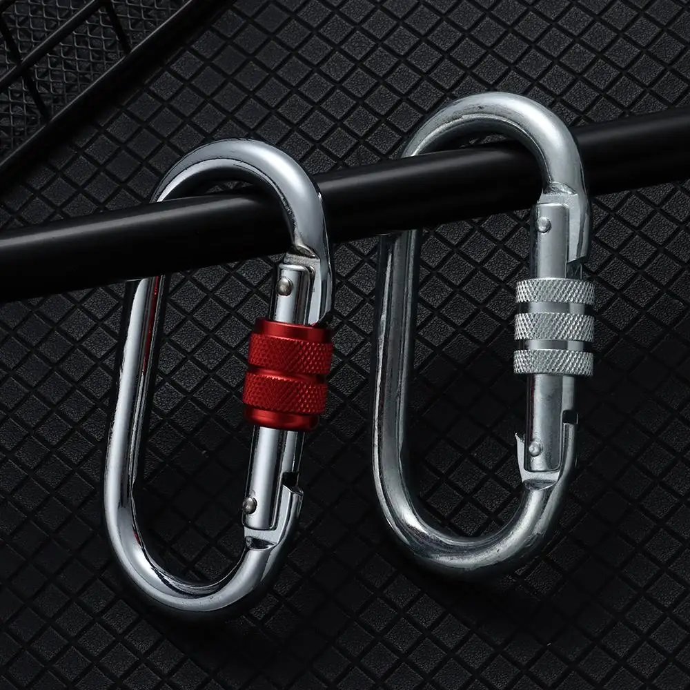 20/25KN Professional Oval Shape Safety Carabiner Aluminum Spring Key Hooks Climbing Security Master Lock Outdoor Hiking Tool