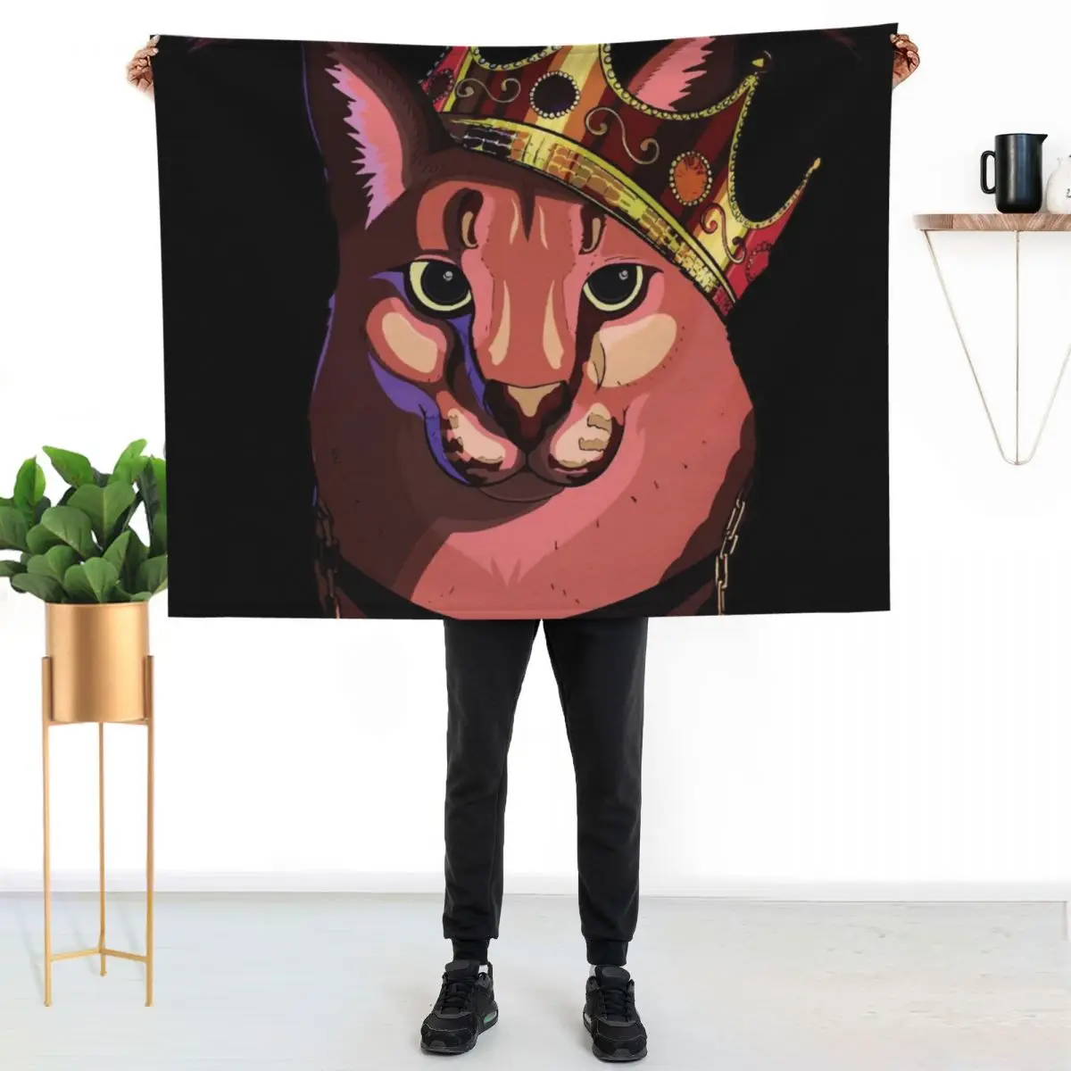 Zabloing Big Floppa Throw Blanket Soft Cozy Blanket for Pet Kids Adults