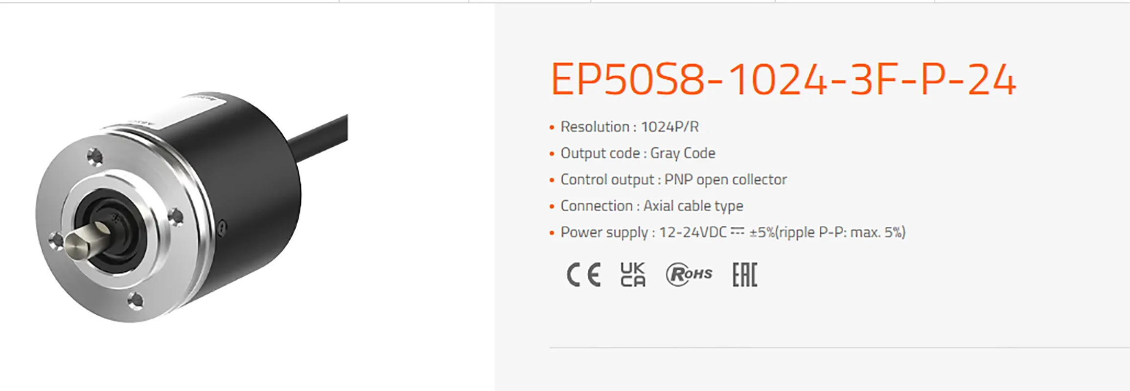

EP50S8-1024-3F-N-24 EP50S8-1024-3F-P-24 AUTONICS New Rotary Encoder