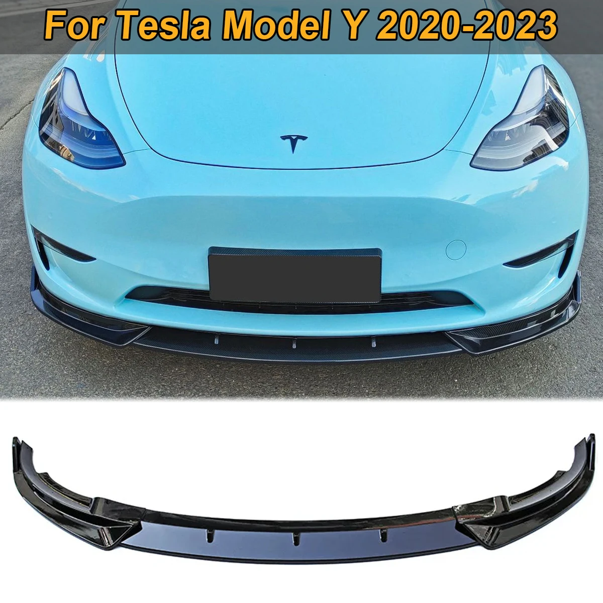 

3PCS Front Bumper Lip Spoiler Side Splitter Diffuser Body Kit Guards Cover For Tesla Model Y 2020-2023 Car Tuning Accessories