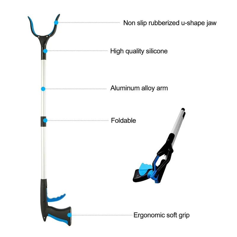 Foldable Litter Reachers Pickers Pick Up Tools Gripper Extender Grabber Picker Collapsible Garbage Pick Up Tool Grabbers