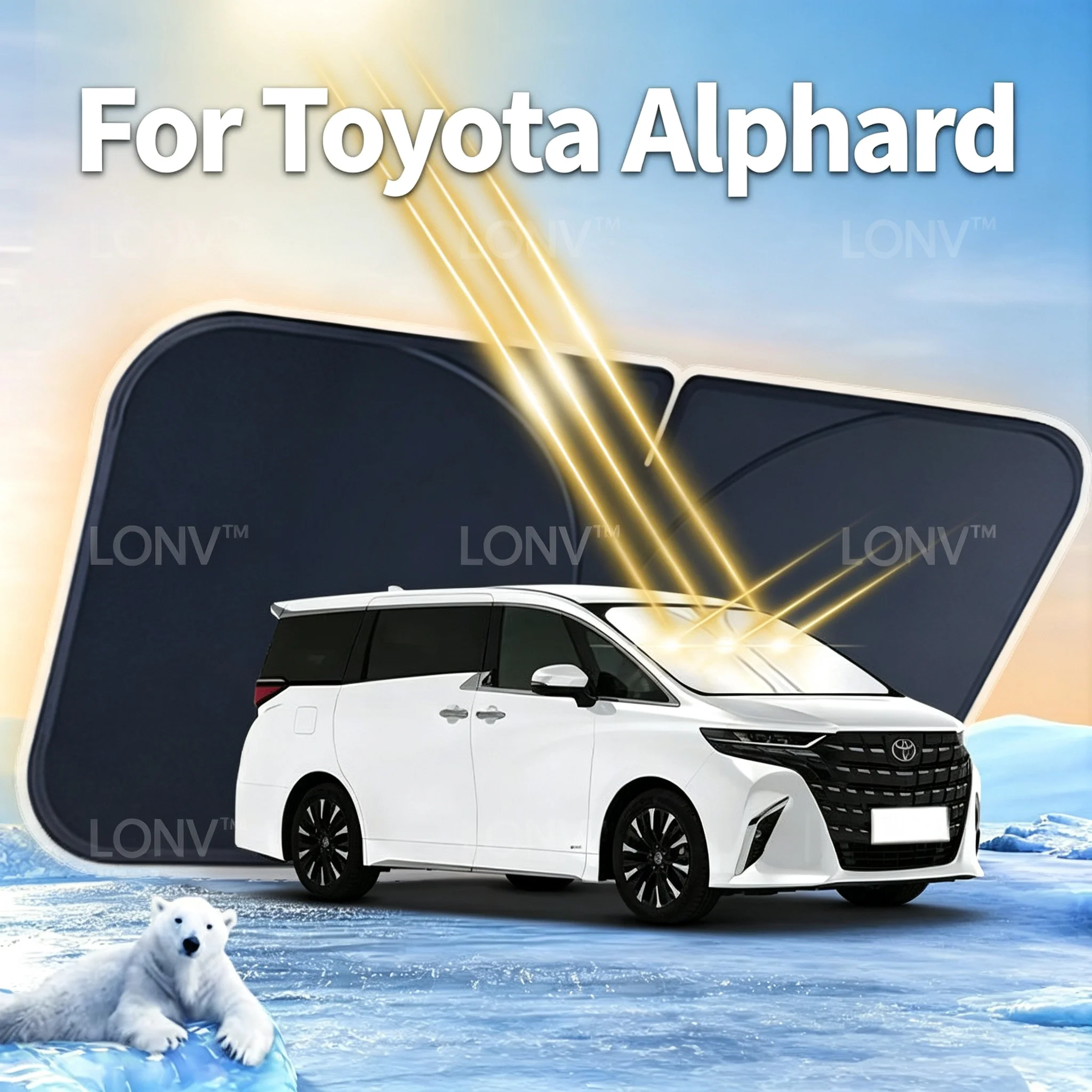 For Toyota Alphard / Vellfire 2026 2027 2023 2024 2025 Car Sunshade Front Windshield Shade Cover Car Heat Insulation Accessories