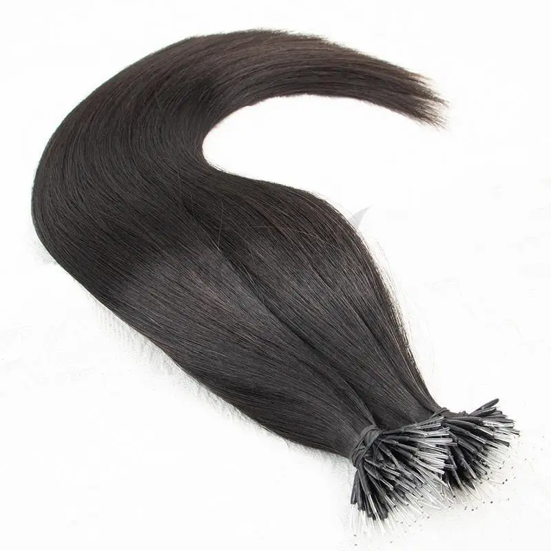 

F Tip Hair Extensions Flexible Nano Ring Human Hair Fish Line Soft Tip 50G/pack Code Fusion With Free Micro Ring Beads