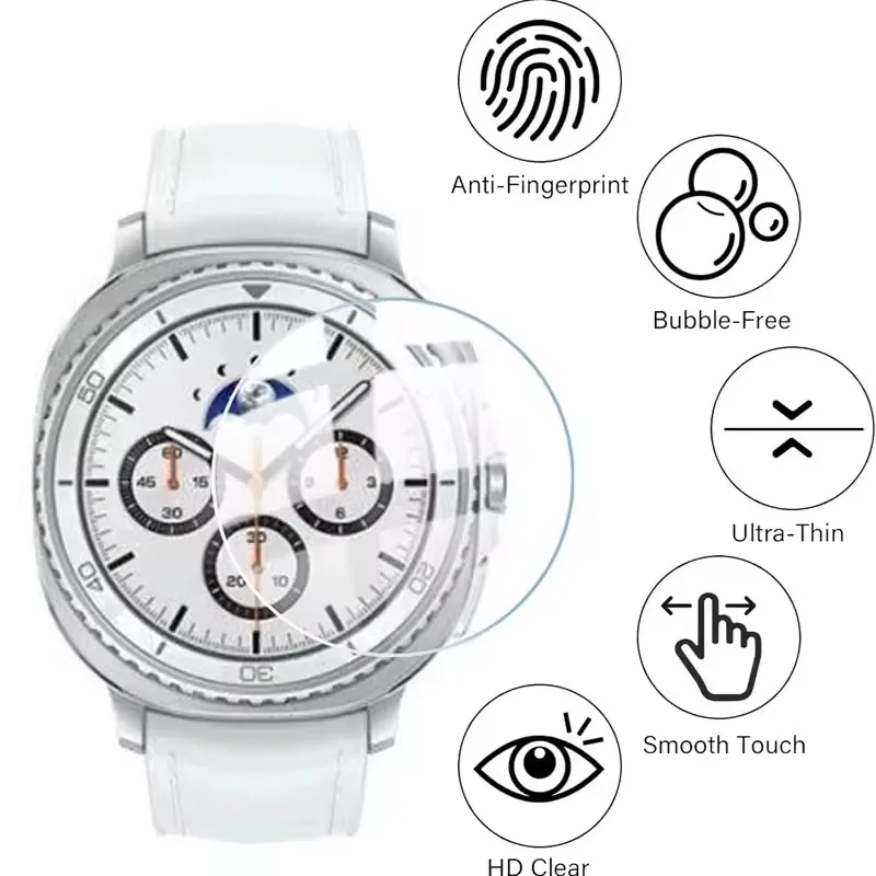 طبقة زجاجية عالية الدقة لساعة سامسونج جالاكسي 8 40 ملم 44 ملم LTE/Galaxy 8 كلاسيك 46 ملم واقيات الشاشة مع تركيب المحاذاة التلقائية