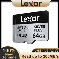 Lexar SILVER PLUS Professional U3 A2 V3 4K TF Card 64GB 128GB microSDXC UHS-I Memory Card 256GB Storage Card for Tablet drone