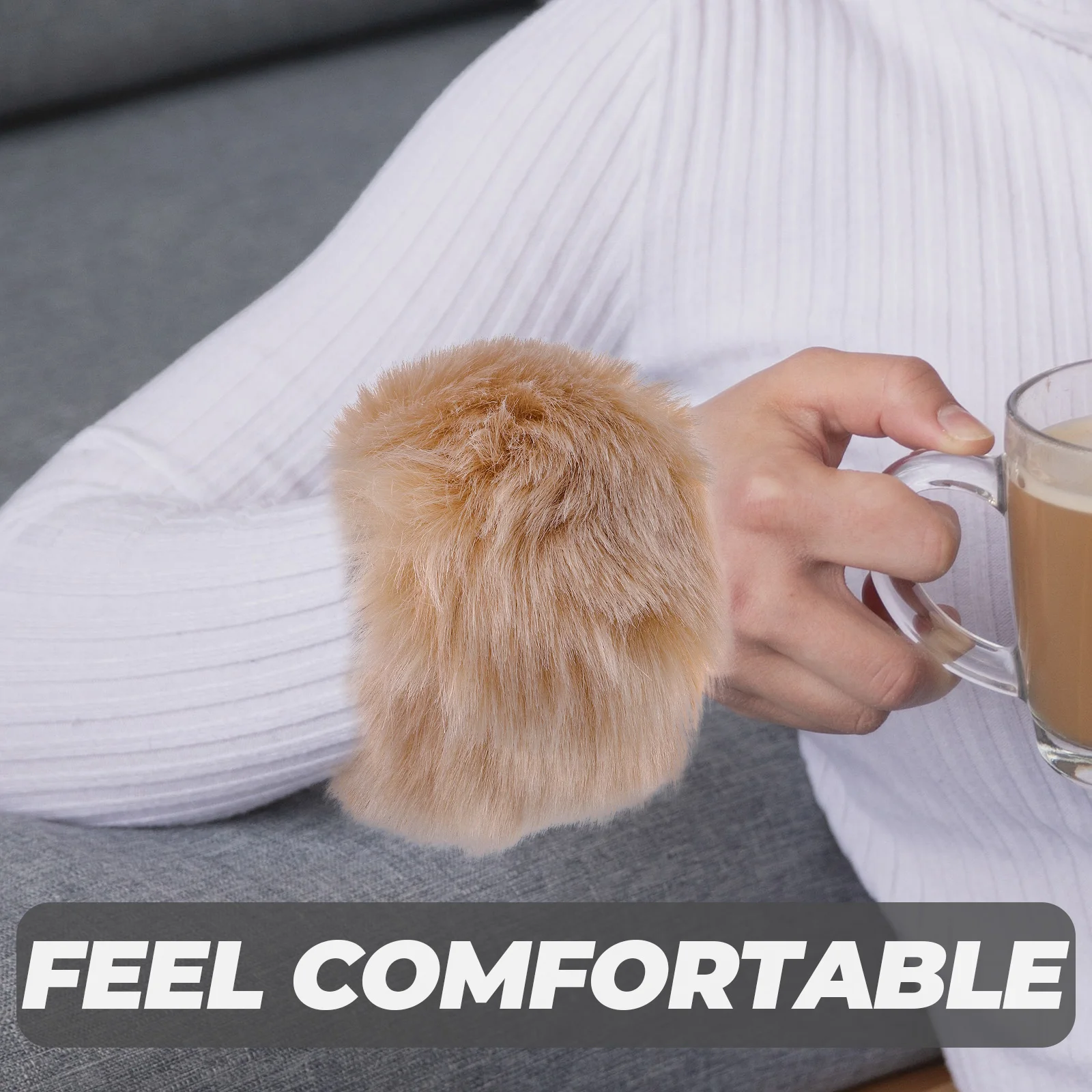 

1Pair Hand Circle Wrist Cuff Soft Thick Warm Cuff for Winter Spring Autumn Mountain Climbing Skiing Use Fuzzy Hand Cuffs