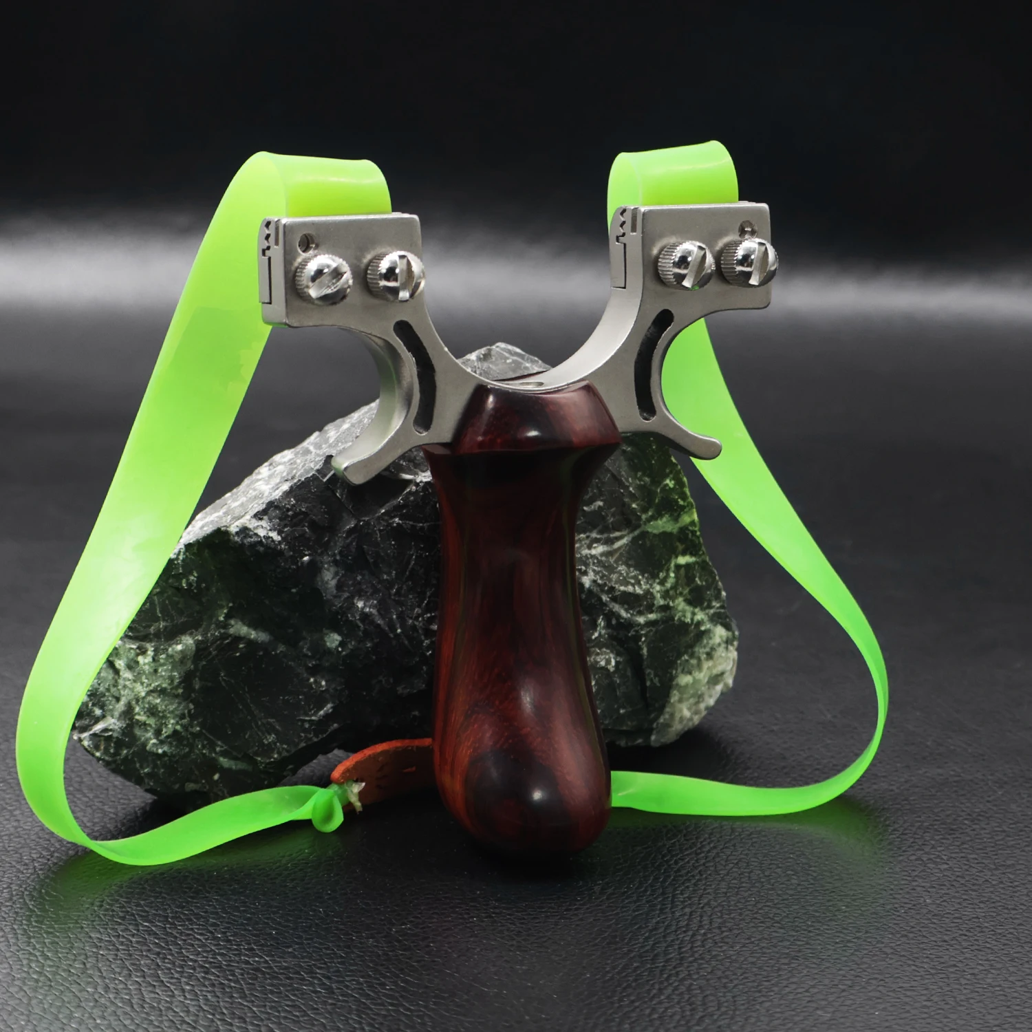 

Upgraded Version Of Wooden Bend Slingshot Double Screw Widened Bow Head Professional Shooting Sling Hunting Equipment