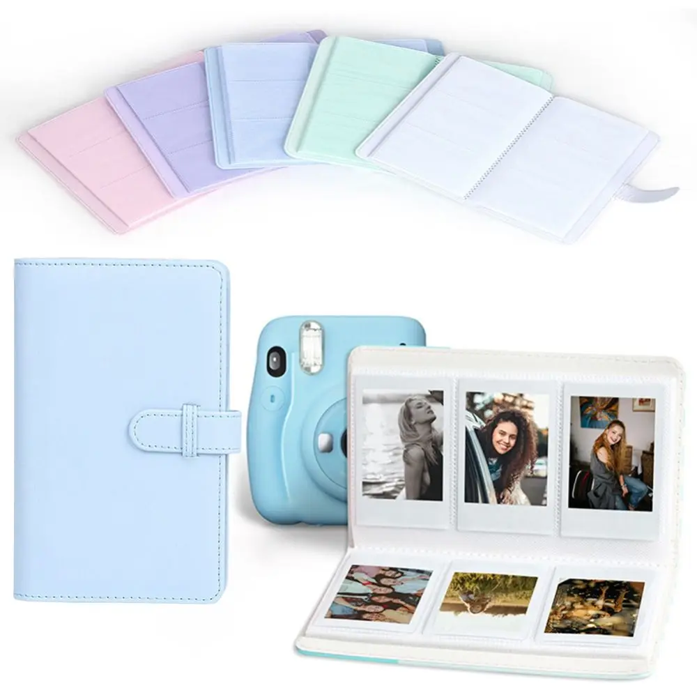 Album photo à 108 pochettes, boîtier de rangement en cuir PU pour papier photo de 3 pouces, livre de collection de timbres pour Fujifilm Instax Mini 12
