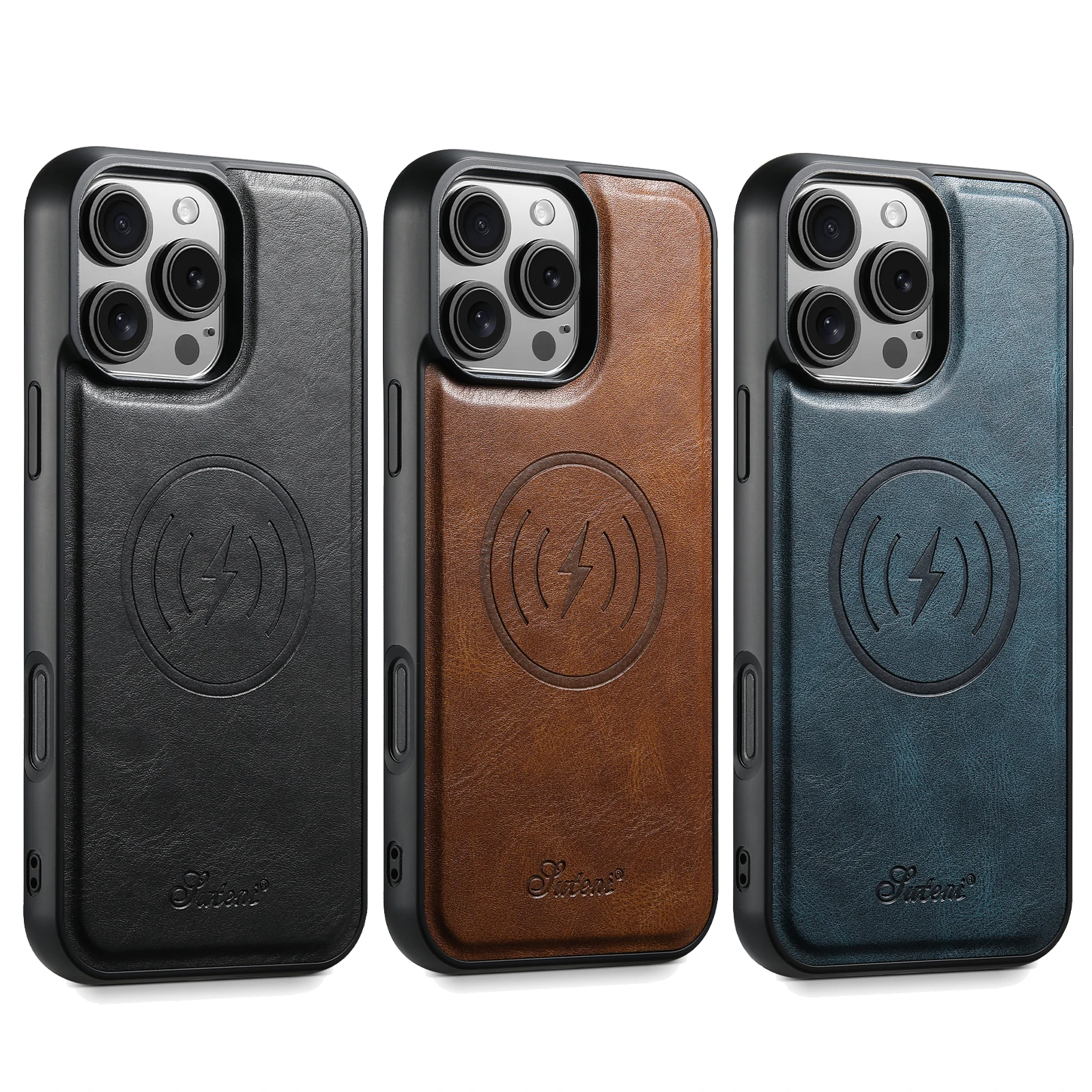 SUTENI Handyhülle für iPhone 18 Pro Max, Öl-Wachs-Glanz, luxuriöse Kunstleder-Textur, 17 Air, 16 Plus, 15, 14, 13, 12