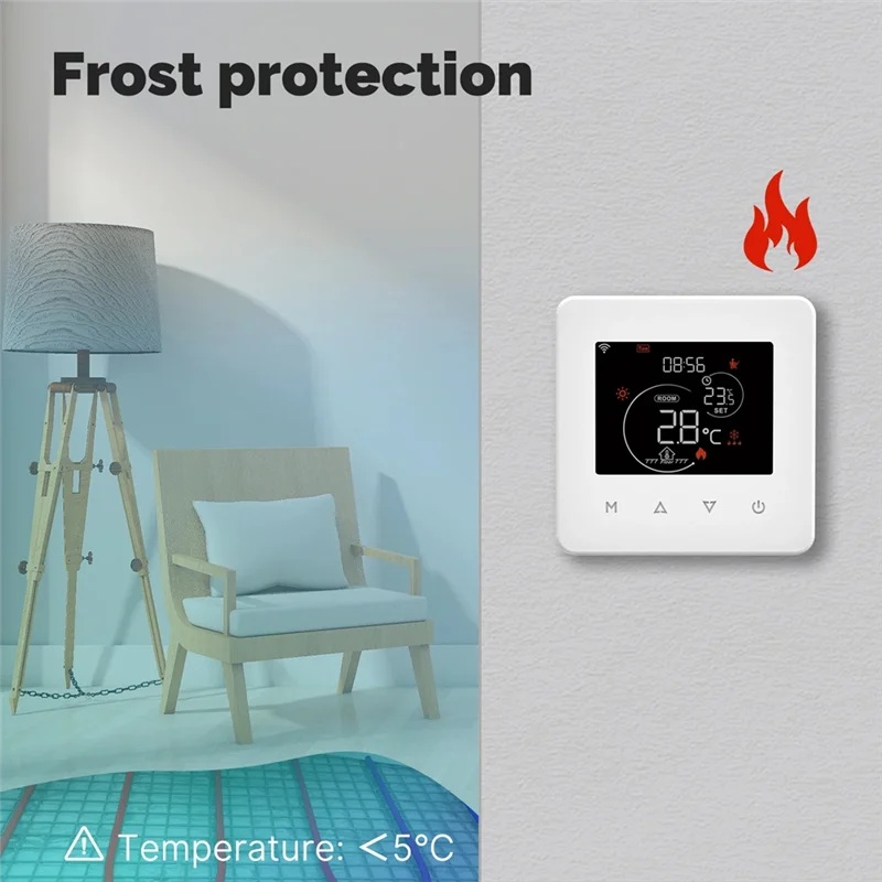 ABJO-Tuya Wifi Termostato Regolatore di Temperatura Ambiente Riscaldamento Acqua/Elettrico a Pavimento Caldaia a Gas Controllo App per Alexa