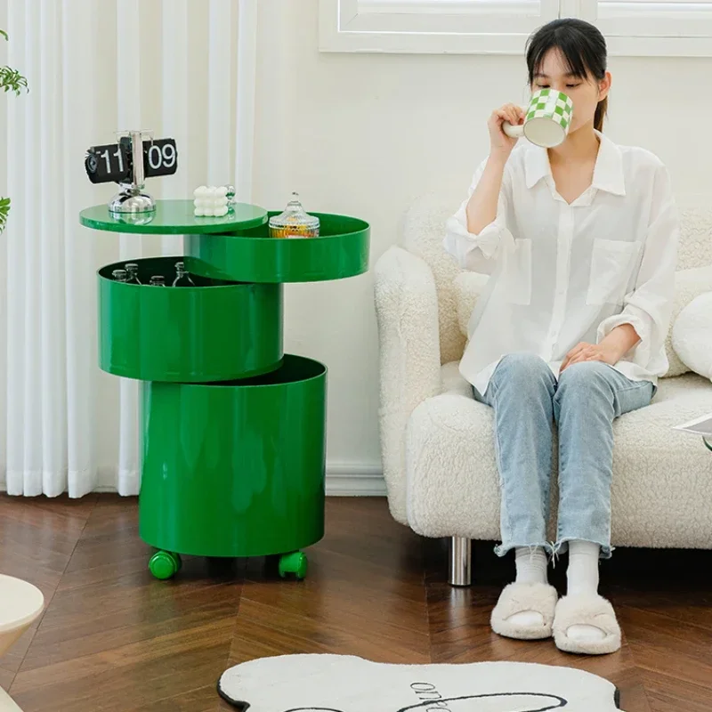 

Скандинавский вращающийся буфет, передвижной органайзер для хранения для дома, современный минималистичный домашний шкаф, компактный домашний шкаф