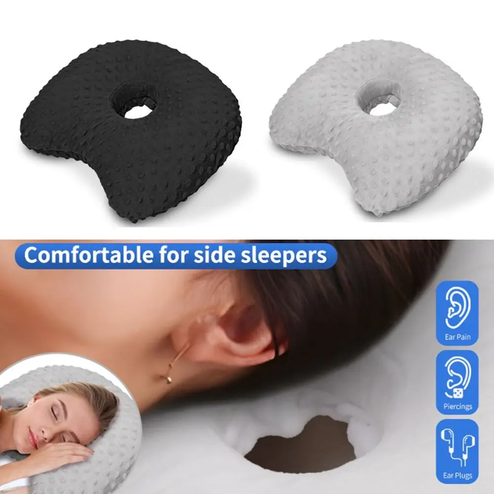 

Подушка для пирсинга ушей с хлопковым наполнением, дышащая эргономичная изогнутая боковая подушка для сна, удобная портативная подушка для сережек