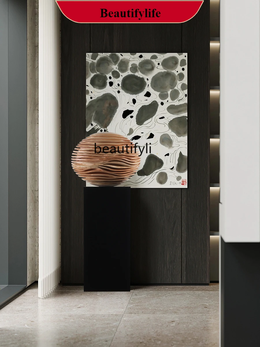 

F132 Soft Decoration Handmade Wood Carving Ball Floor Ornaments Sales Office Club Art Device Interior Decoration