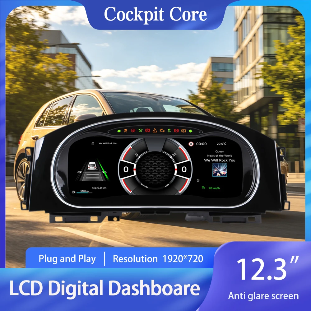 

Dashboard Display For VW Volkswagen Golf 7 2014-2020 Odometer Speedometer Virtual Cockpit Digital Cluster CarPlay Android Auto