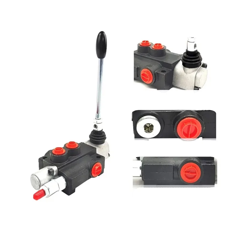 Dual acting 1 spool 11 GPM SAE port adjustable relief lever handle small tractor hydraulic flow control valve