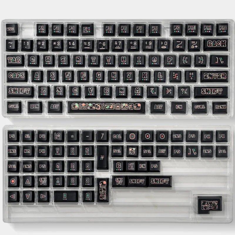 Imagem -06 - Keycap Tema Monocromático Definido para Teclado Mecânico Tema Mexicano Pbt Boné de Teclado Personalizado Personalizado Perfil Cereja 130key