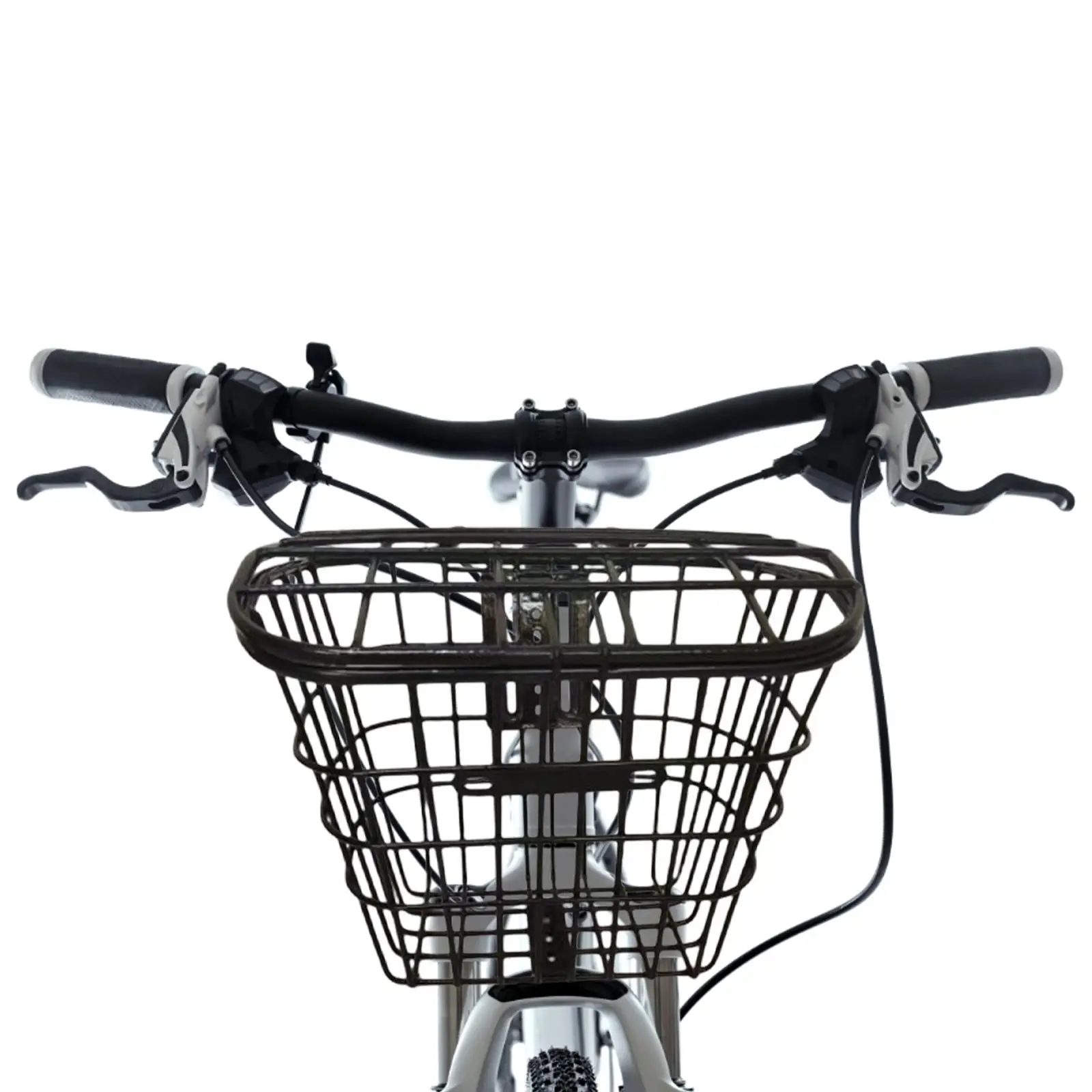 Metal Bike Basket Universal Sturdy Sundries Container Removable Heavy Duty Folding Bike Frame Basket for Scooter Road Bikes