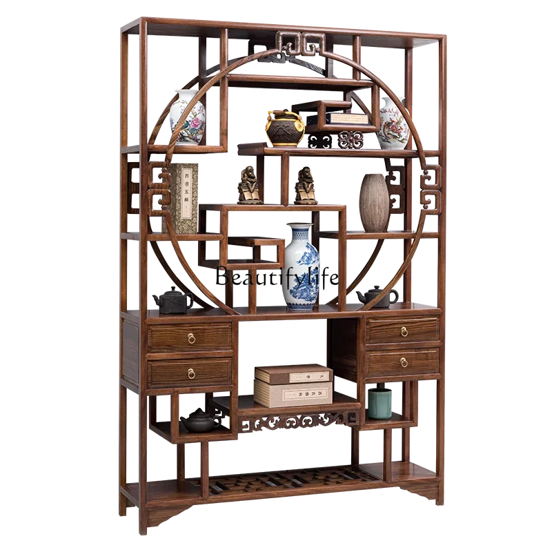

12Round Bogu Frame Solid Wood Chinese Duobao Pavilion Display Partition Jinhua Pear