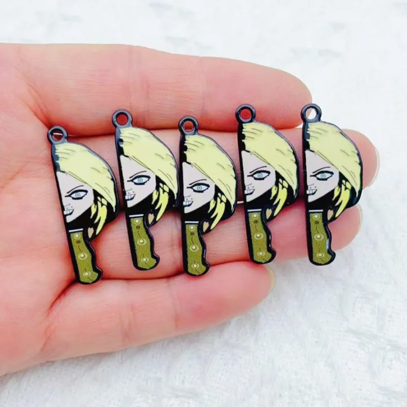 10pcs cartoon clown funny couple single-sided acrylic jewelry DIY accessory bag keychain pendant view 4
