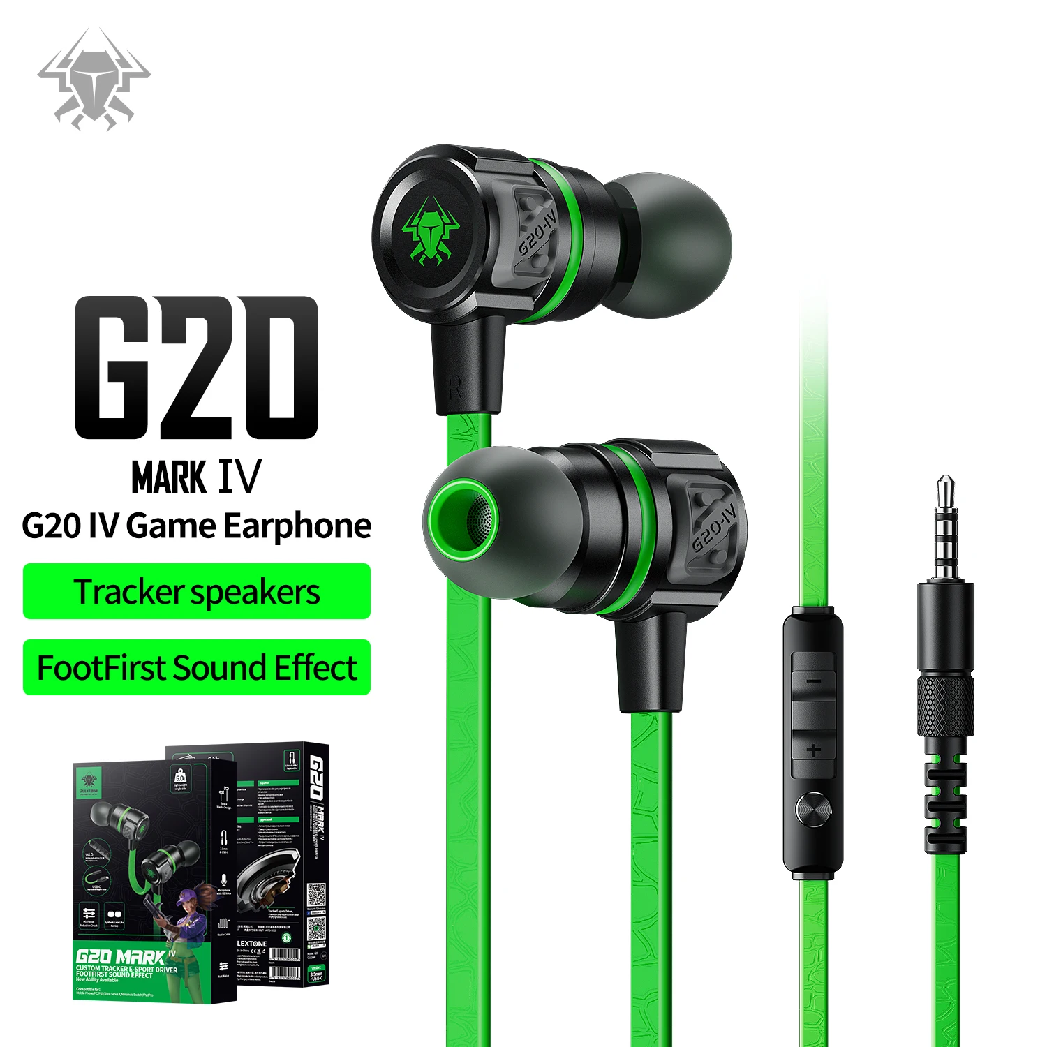 PLEXTONE G20 Wired game earphones for in ear esports listening, positioning, and chicken eating