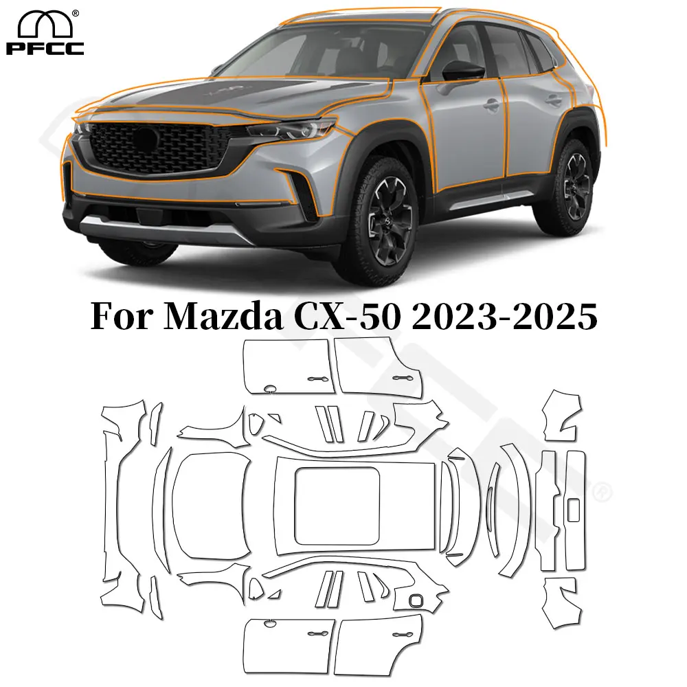 

For Mazda CX50 CX-50 2023-2025 TPU Paint Protection Film Pre-cut PPF Anti-Scratch Car Body Clear Bra Resistant Invisible Cover