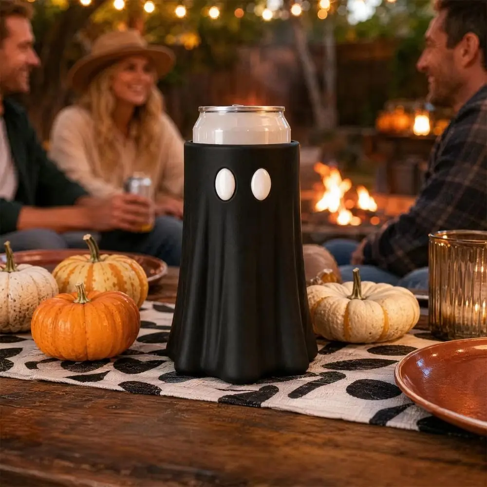 3D Printed Halloween Ghost Can Sleeve 8/12/16 Oz Reusable Halloween Ghost Can Holder Spooky Shaped Insulated