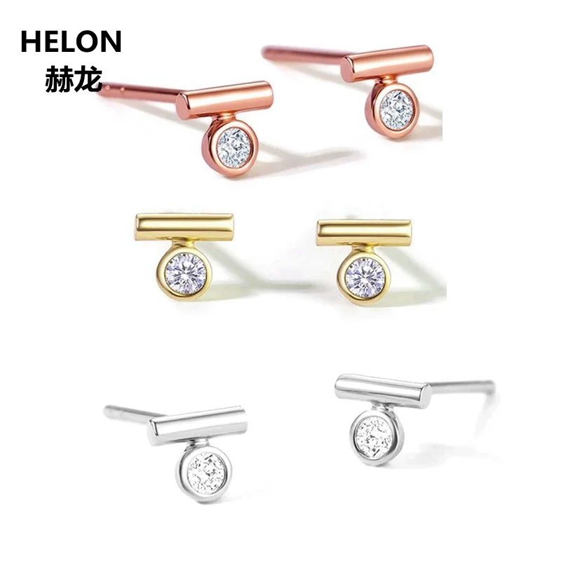 

0.06ct Full Cut Natural Diamonds Stud Earrings Solid 14k Rose Gold Engagement Wedding Women Earrings Yellow White Gold Optional