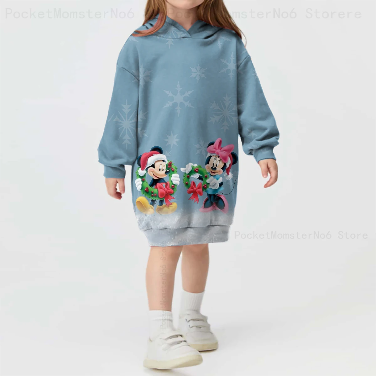 سويت شيرت غير رسمي مطبوع للفتيات ديزني ميكي ، تنورة بغطاء رأس ، عصرية ، لطيفة ، كريسماس ، تخفيضات كبيرة ، جديد ، خريف وشتاء ،