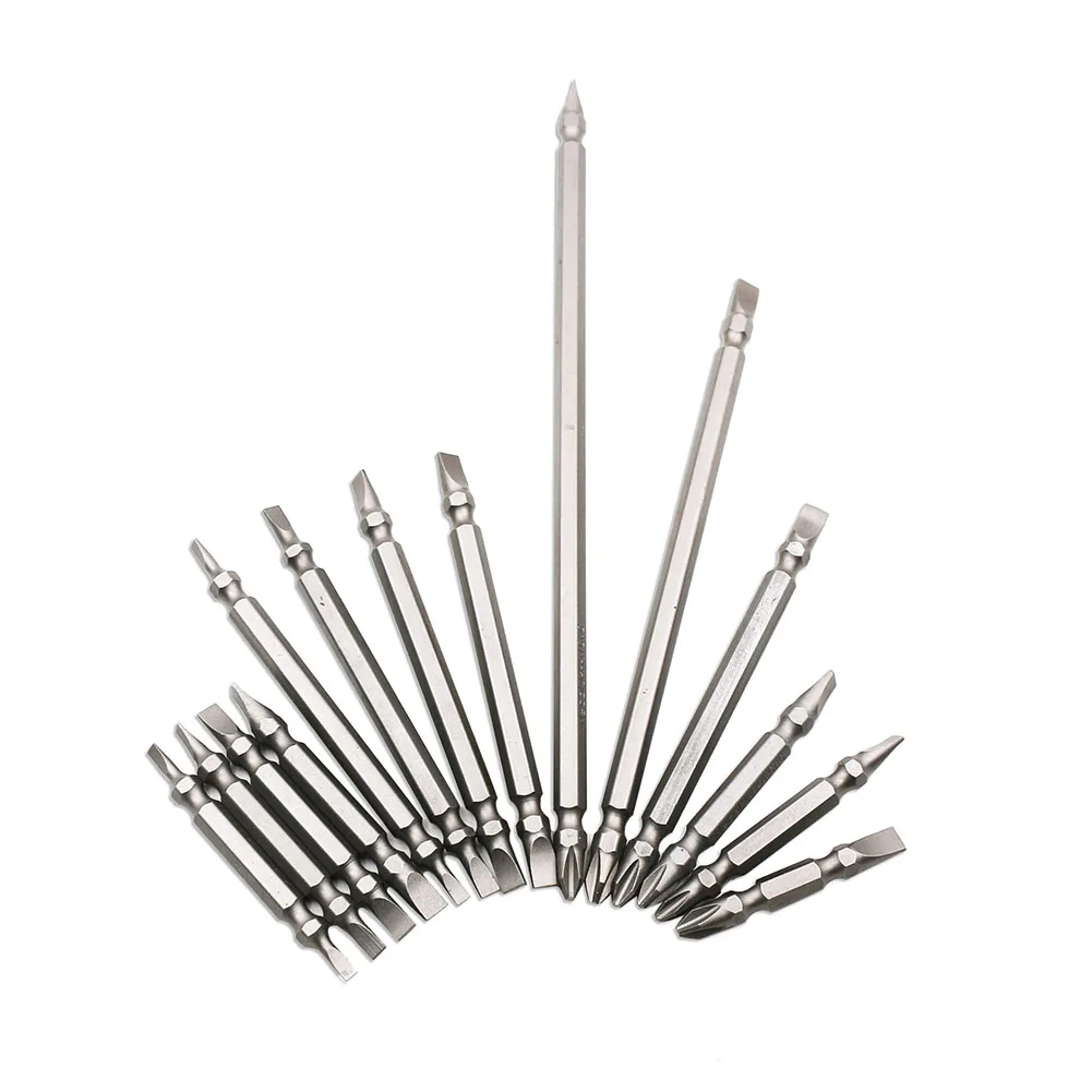 10pcs Screwdriver Bits Magnetic Cross Slot Drill Bit PH2 6mm Metric Double Head Electric Screwdriver Bits 50/65/100/150/200mm