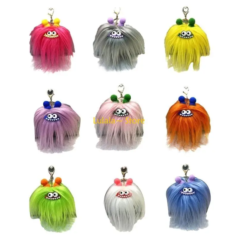 Y4QA Pompoms Plush Keychain Soft and Comfortable Creative Pendant for Backpacks Perfect Gift for Christmas and Birthdays