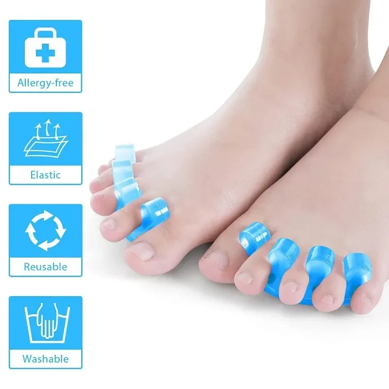 

5 Colors, 2pcs (1pair) Flexible Finger Toe Spacers for Nail Polish Pedicure Tools, Soft Silicone