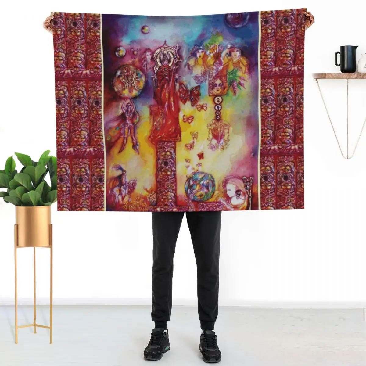 GARDEN OF THE LOST SHADOWS ,FAIRIES AND BUTTERFLIES by Bulgan Lumini Throw Blanket Soft Plaid Quilt blankets and throws Blankets