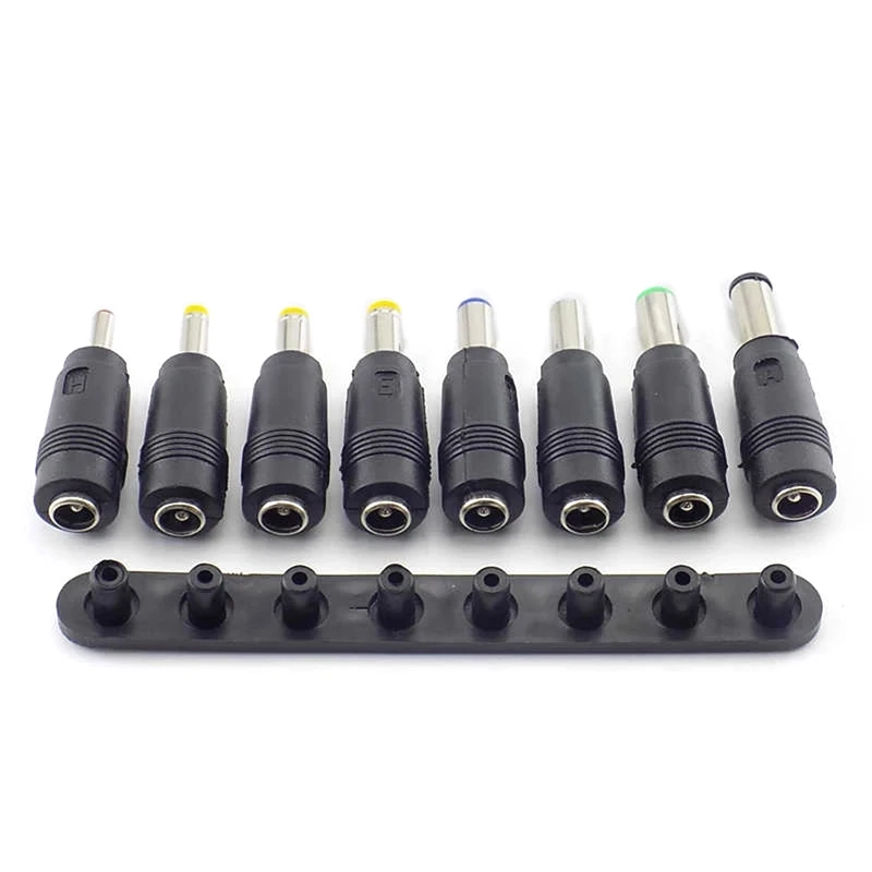 8 Trong 1 5.5X2.1Mm DC Jack Nam Jack DC Đầu Kết Nối DC Nữ Phích Cắm Adapter 6.3 6.0 5.5 3.5 2.5 Kết Nối