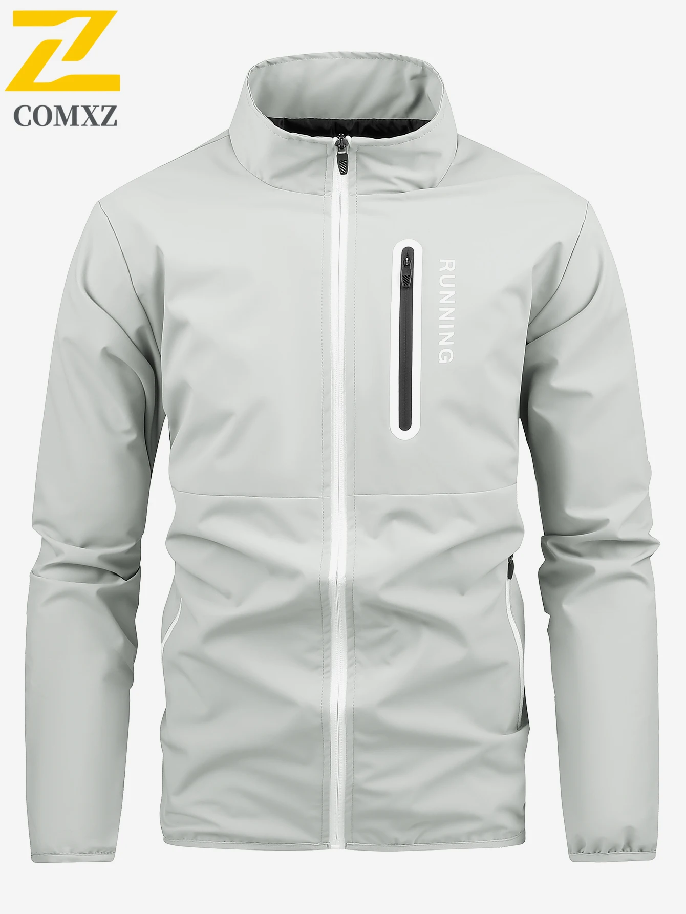 Outdoor Running Sports Jacket Mens Autumn New Casual Vertical Collar Loose Windproof Coat Hiking Fishing Zipper Baseball Jackets