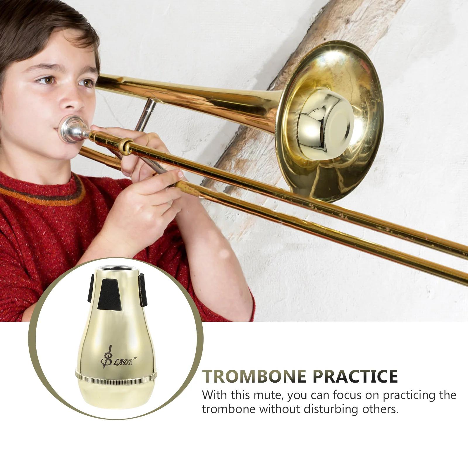 Simple Half Closed Trombone Mute Straight Flugehorn Abs Instrument Accessory Noise Remove Tool